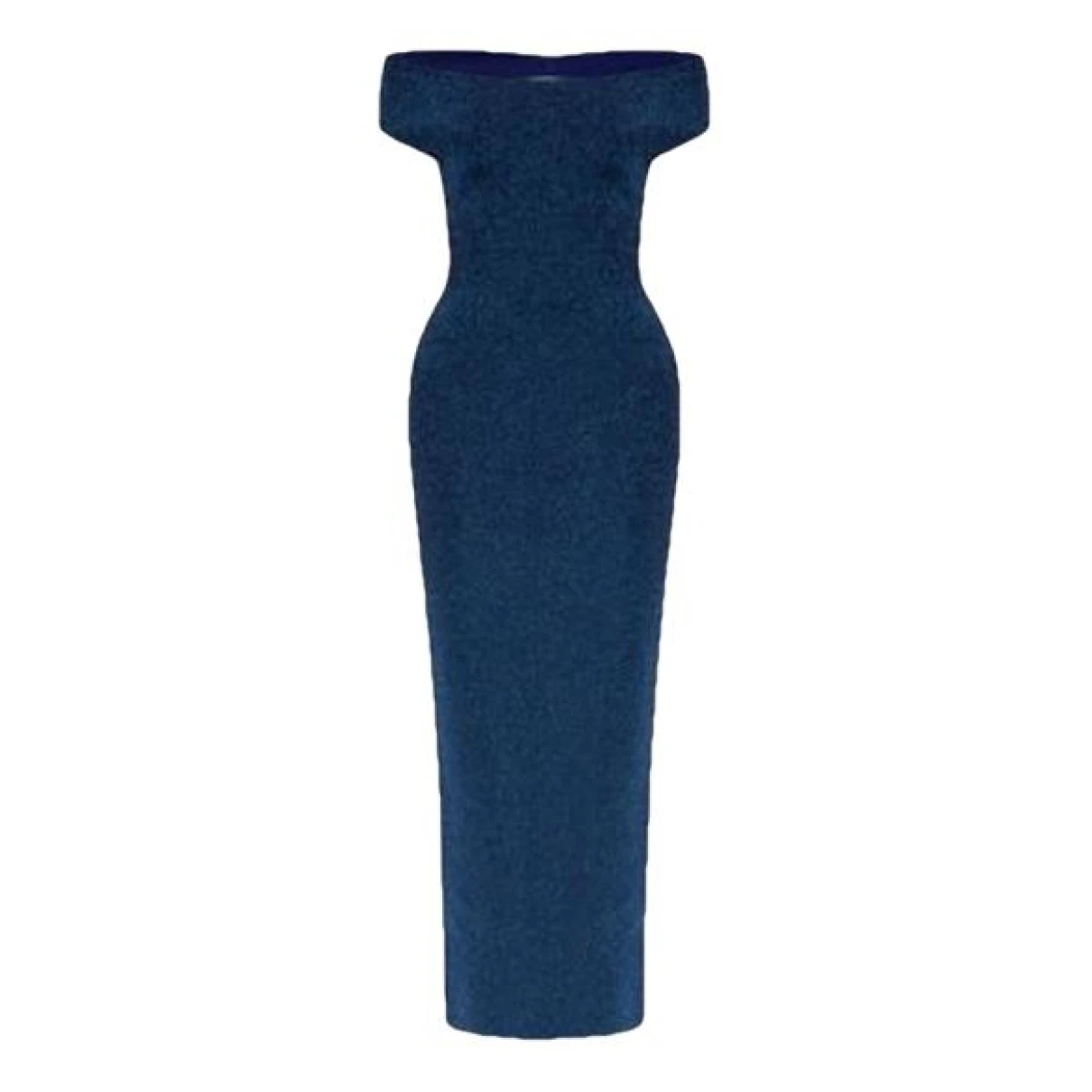 Pre-owned Alaïa Wool Maxi Dress In Blue