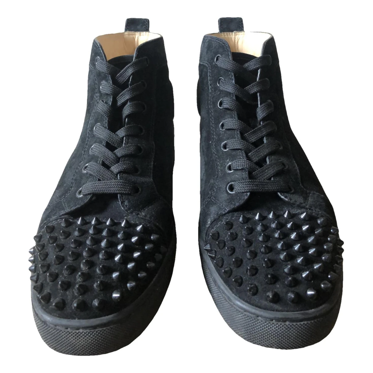 Pre-owned Christian Louboutin High Trainers In Black