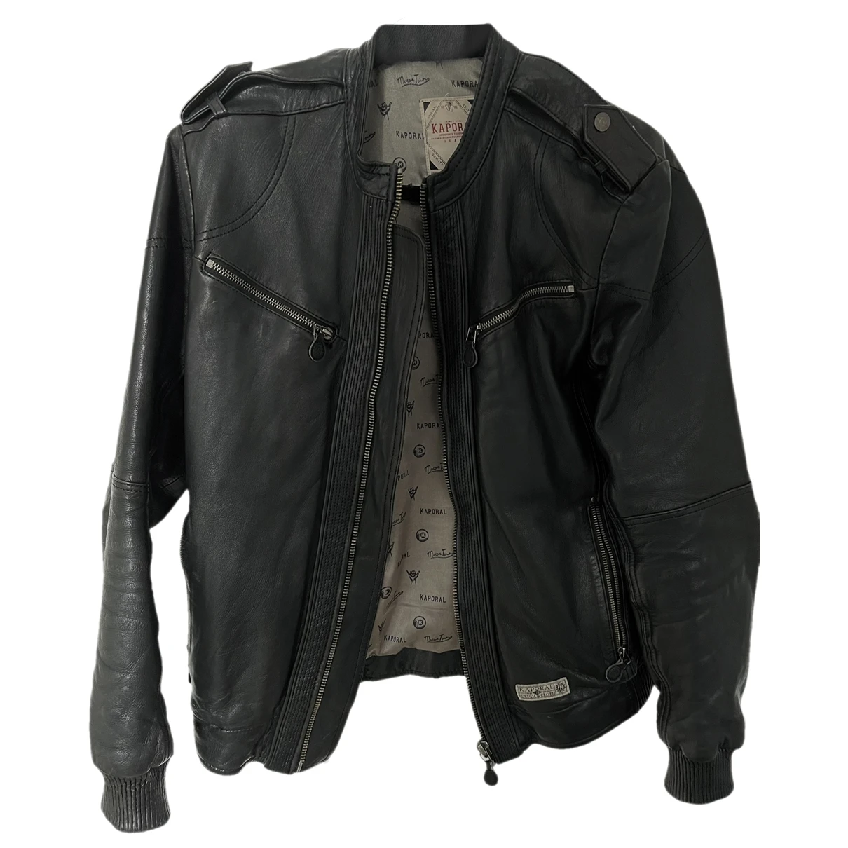 Pre-owned Kaporal Leather Jacket In Black