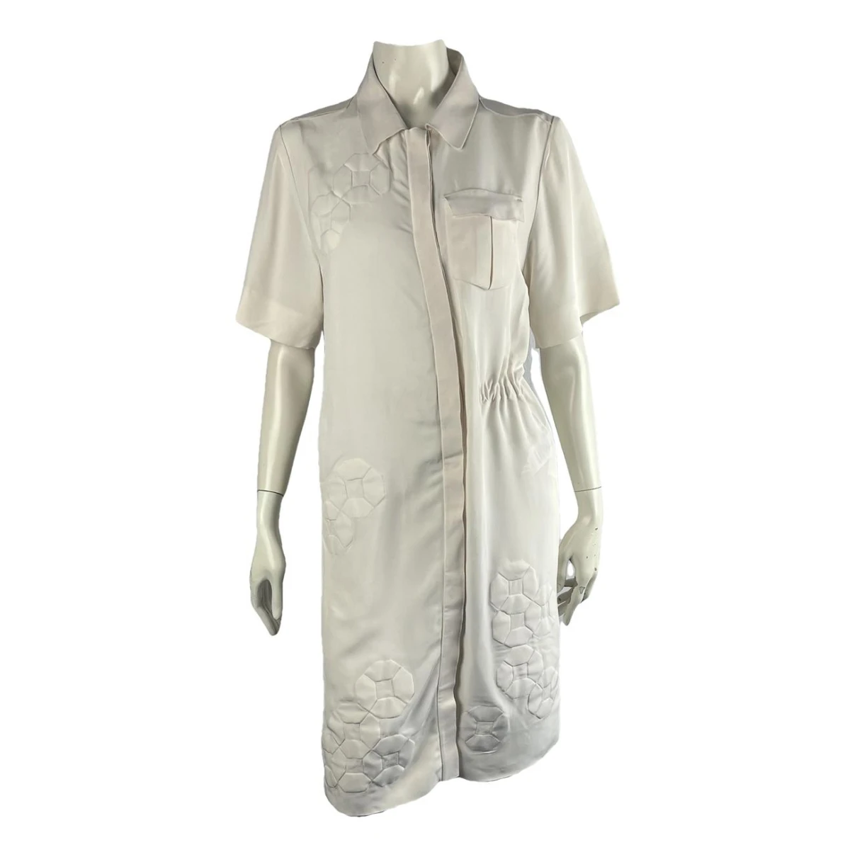 Pre-owned Fendi Silk Mid-length Dress In White