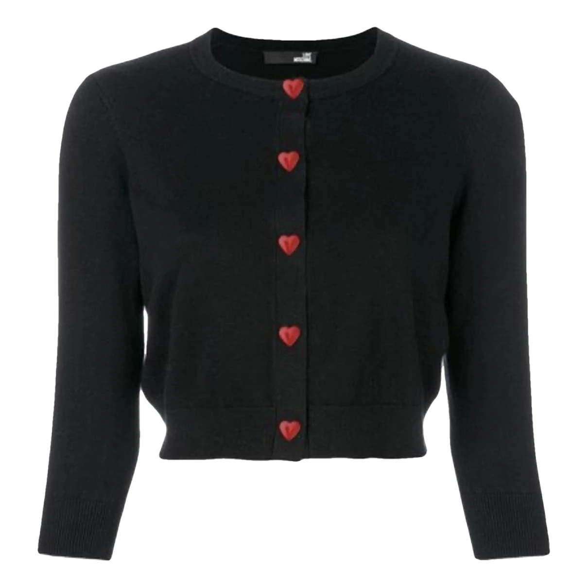 Pre-owned Moschino Love Linen Cardigan In Black