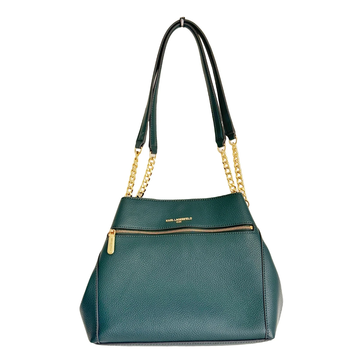 Pre-owned Karl Lagerfeld Vegan Leather Handbag In Green