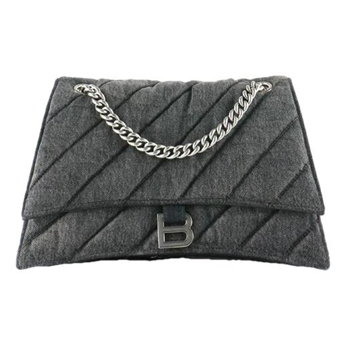 Pre-owned Balenciaga Crush Crossbody Bag In Grey
