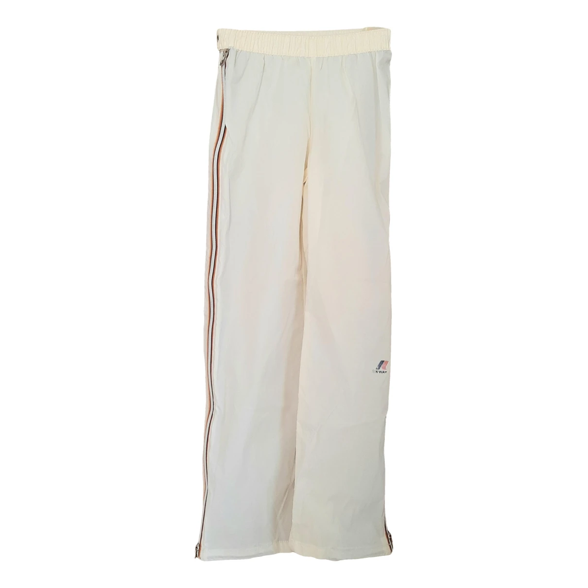Pre-owned K-way Straight Pants In White
