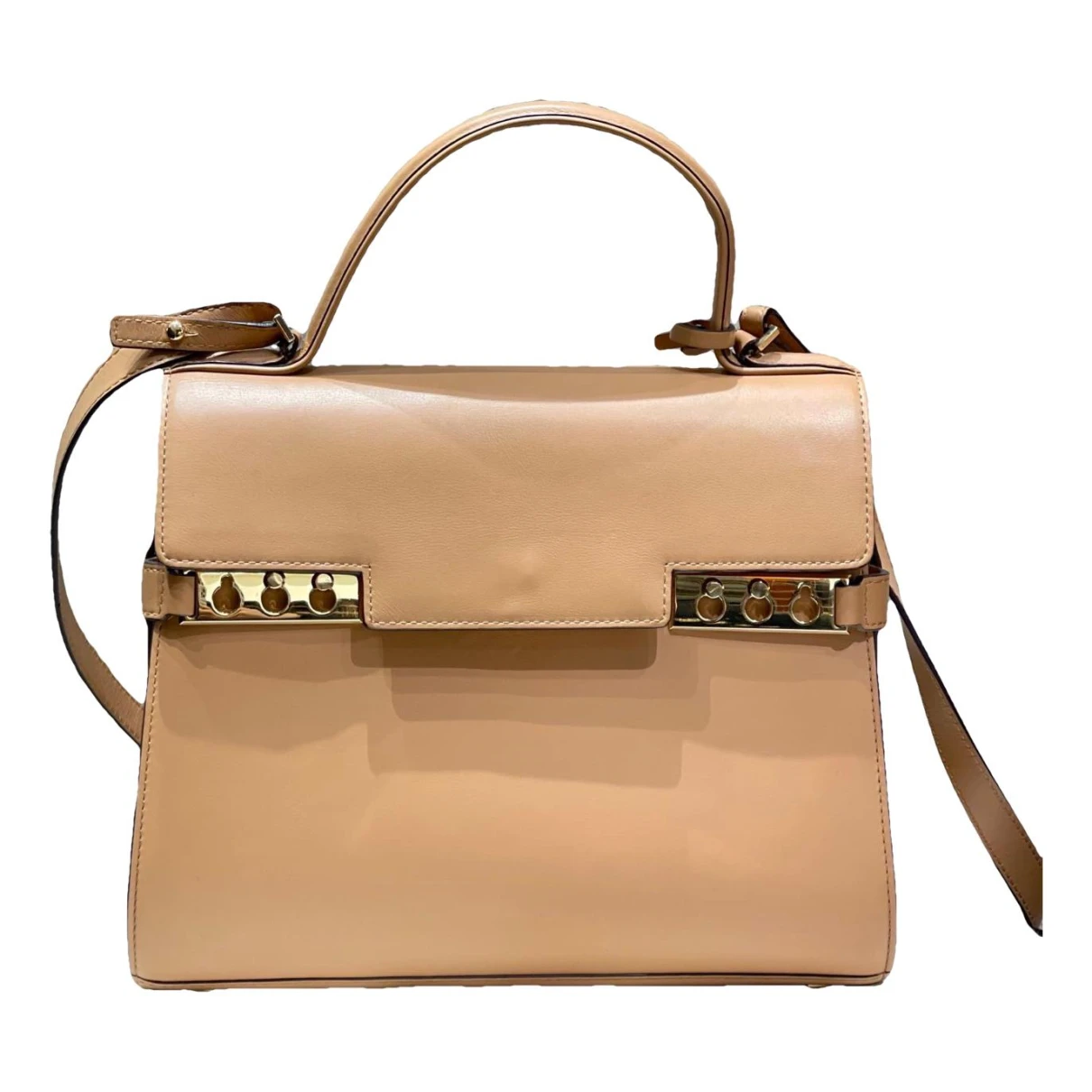 Pre-owned Delvaux Tempête Leather Handbag In Brown