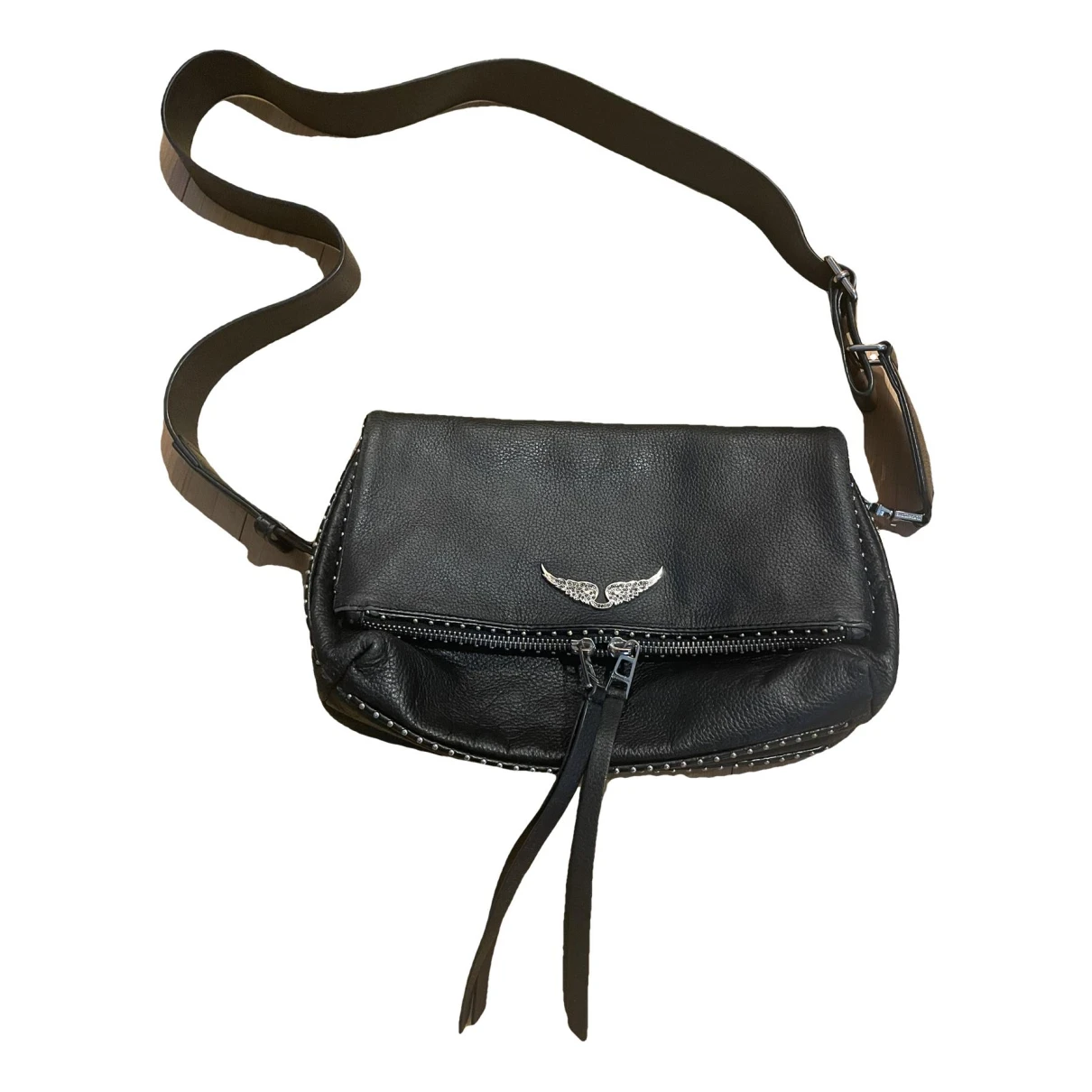 Pre-owned Zadig & Voltaire Rock Leather Handbag In Black