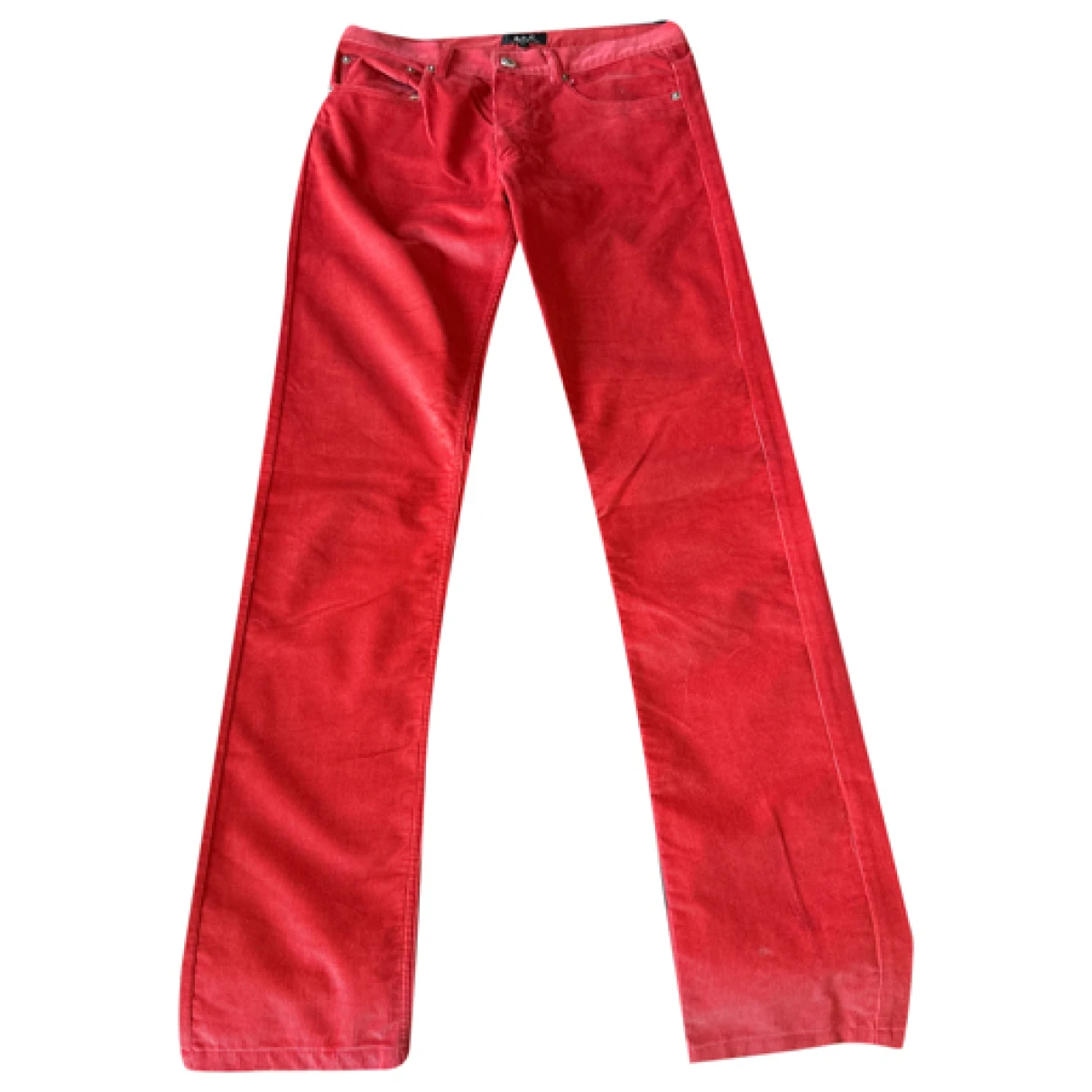 Pre-owned Apc Velvet Straight Pants In Red