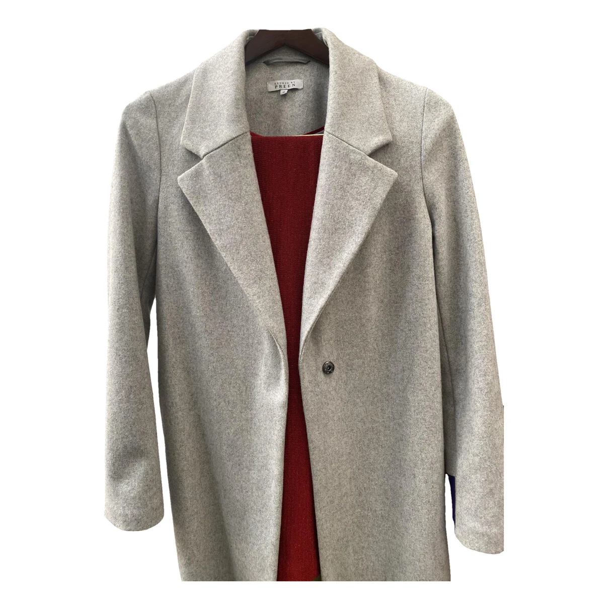Pre-owned Preen Wool Coat In Grey