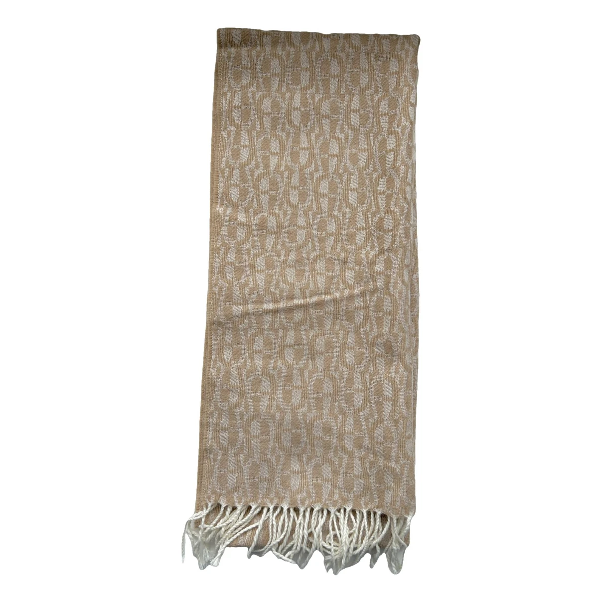 Pre-owned Aigner Wool Scarf & Pocket Square In Beige