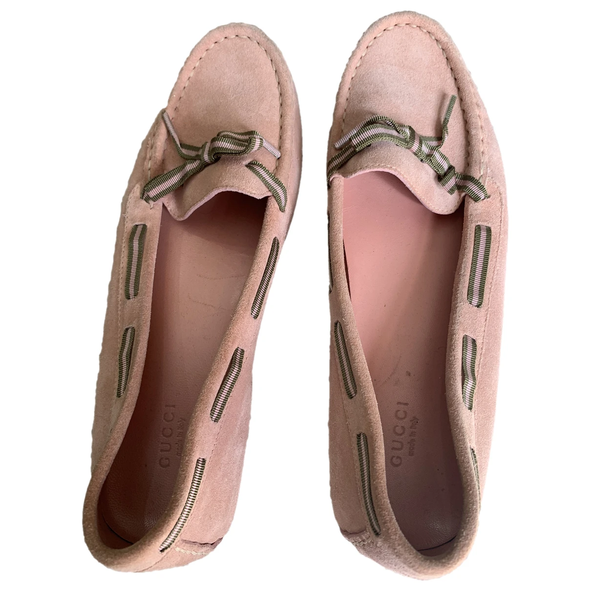 Pre-owned Gucci Flats In Pink
