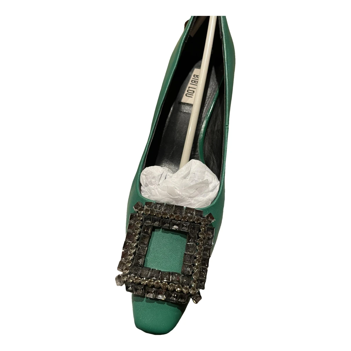 Pre-owned Bibi Lou Leather Heels In Green