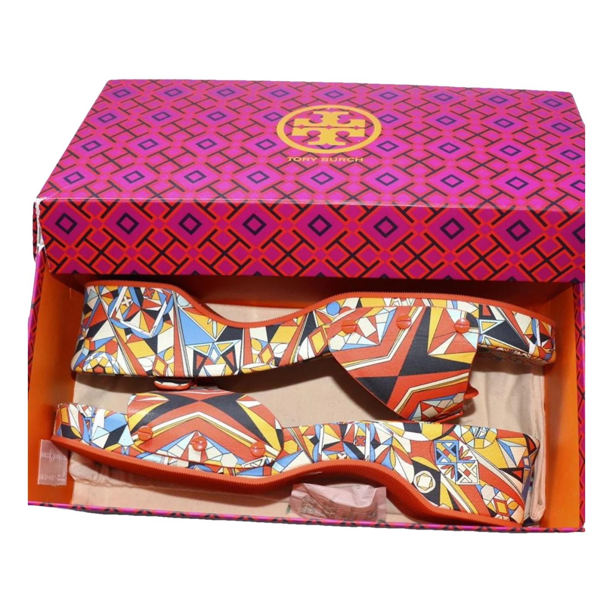 Pre-owned Tory Burch Leather Mules In Multicolour