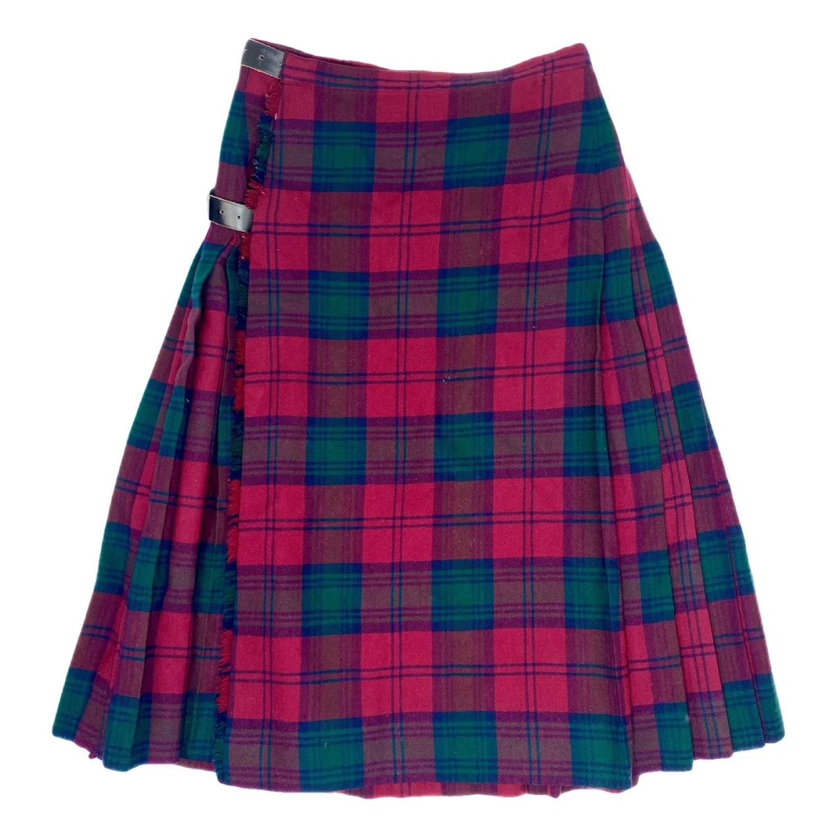 Pre-owned Burberry Wool Mid-length Skirt In Burgundy