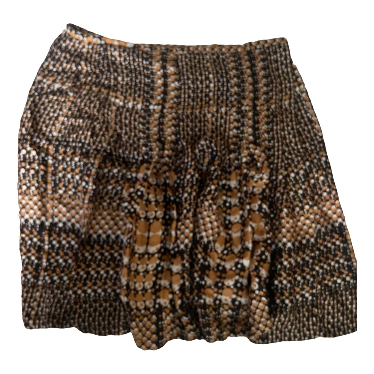 Pre-owned Versace Silk Skirt Suit In Brown
