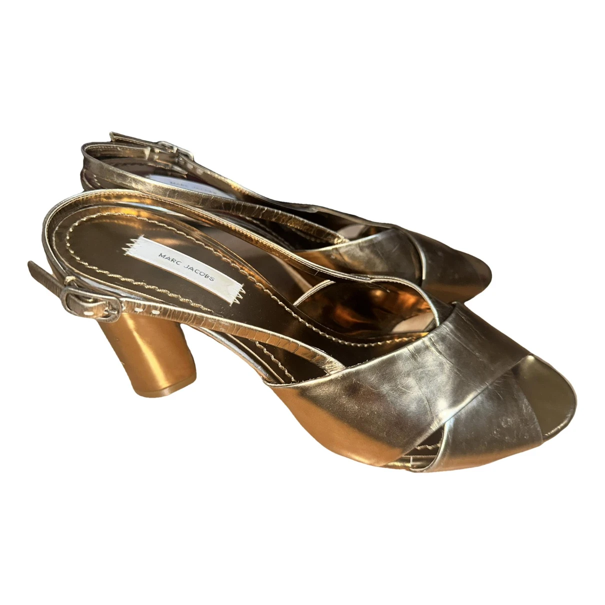 Pre-owned Marc Jacobs Leather Heels In Gold