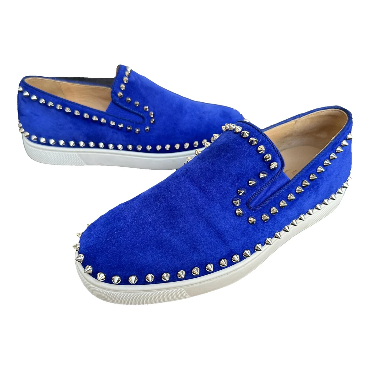 Pre-owned Christian Louboutin Pik Boat Low Trainers In Blue