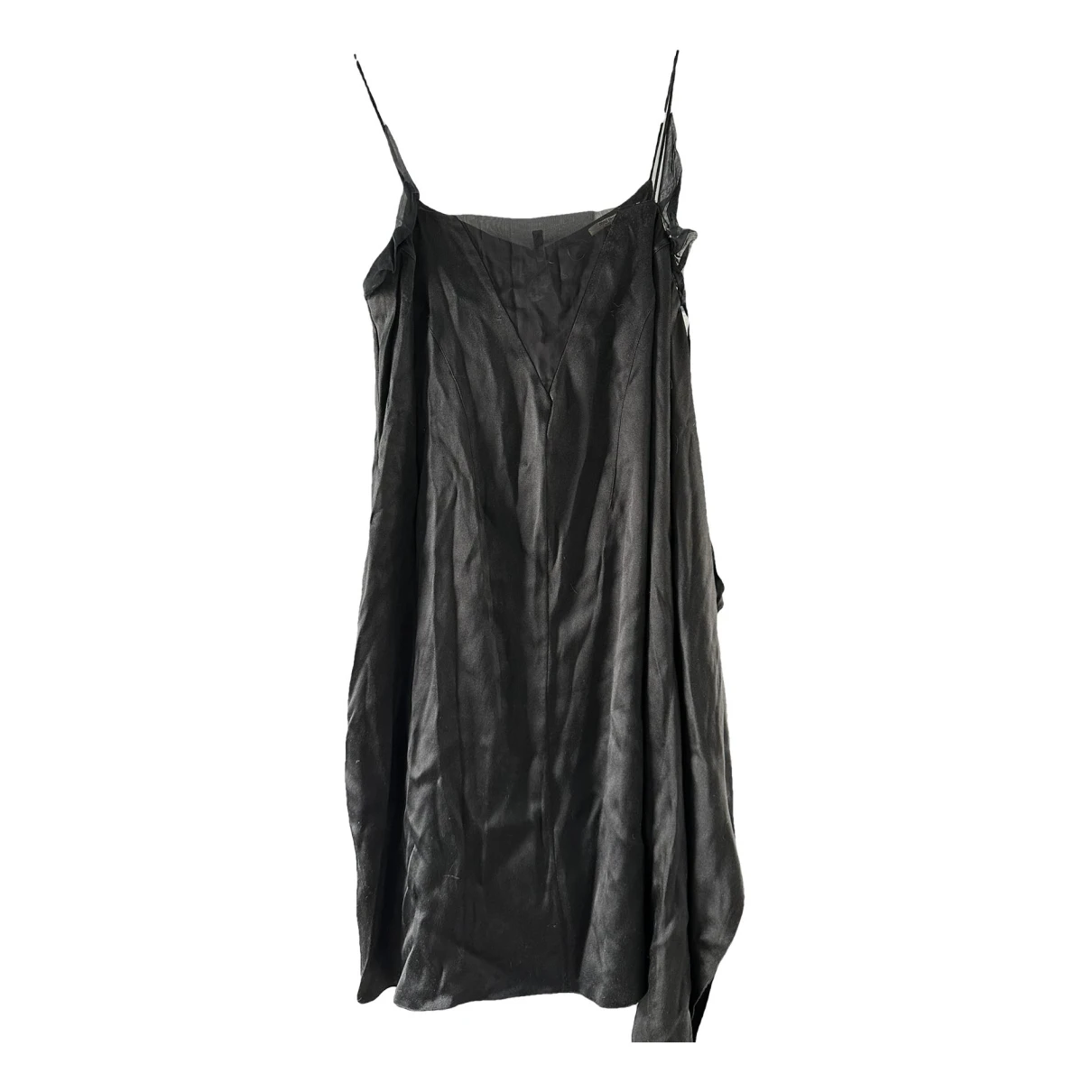 Pre-owned Miu Miu Silk Mini Dress In Black