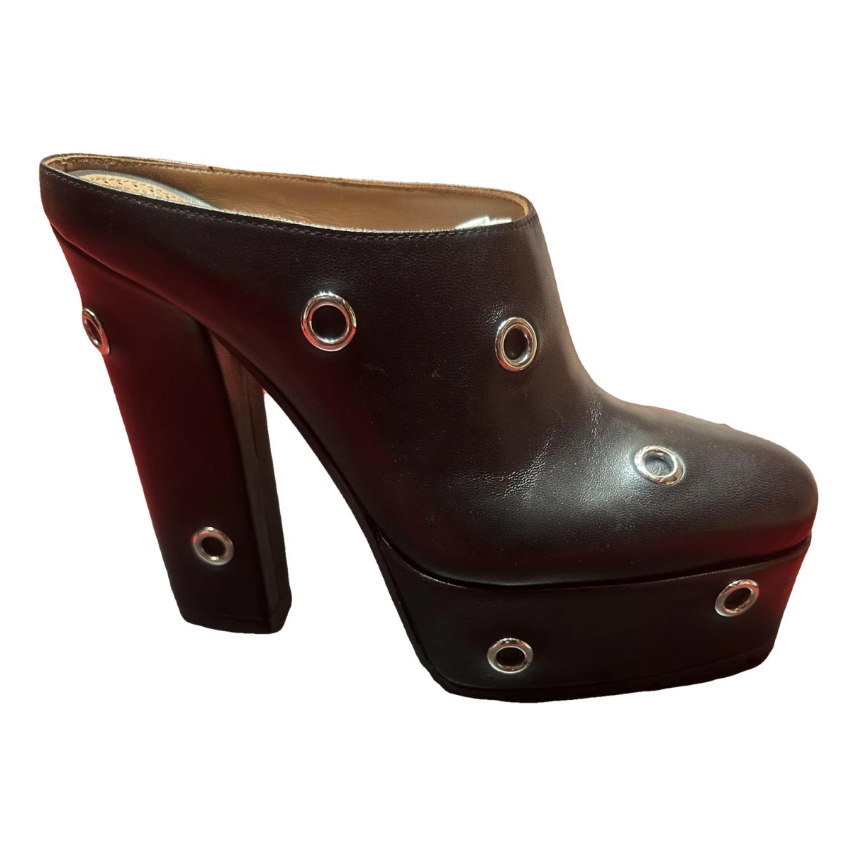 Pre-owned Alaïa Leather Mules & Clogs In Brown