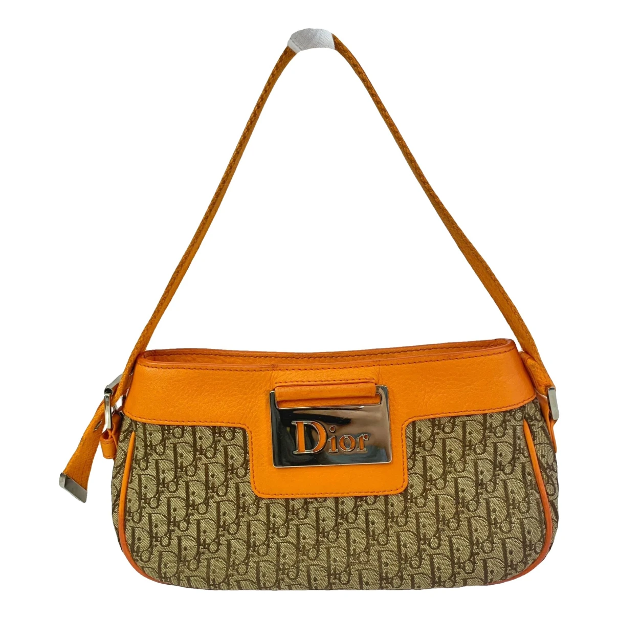 Pre-owned Dior Columbus Cloth Handbag In Orange