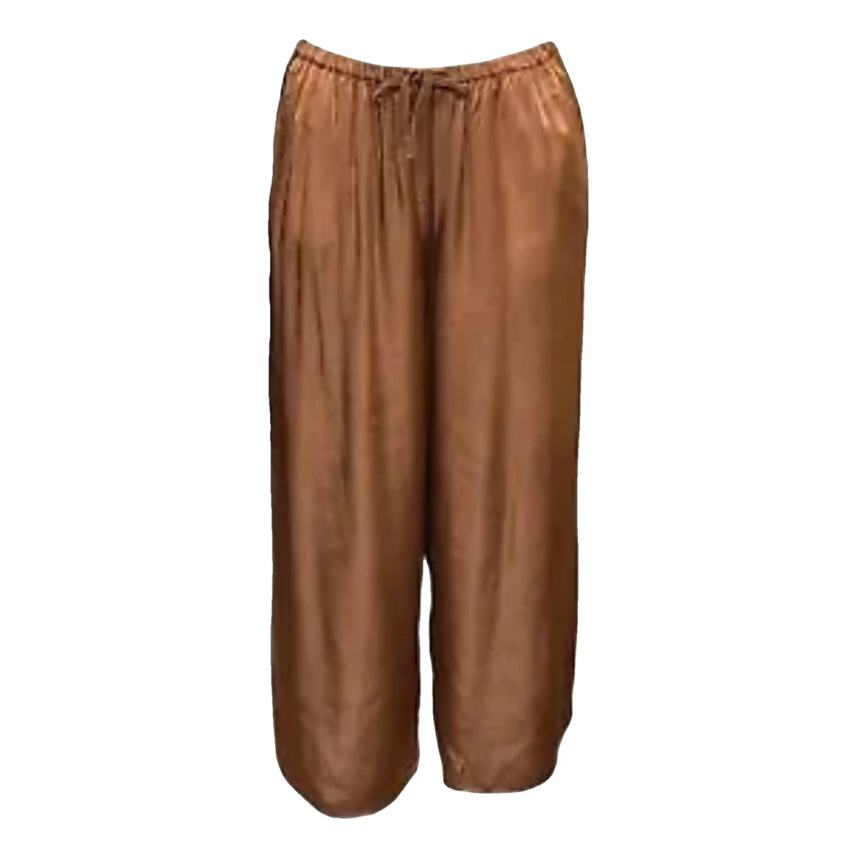 Pre-owned Marina Rinaldi Straight Pants In Brown