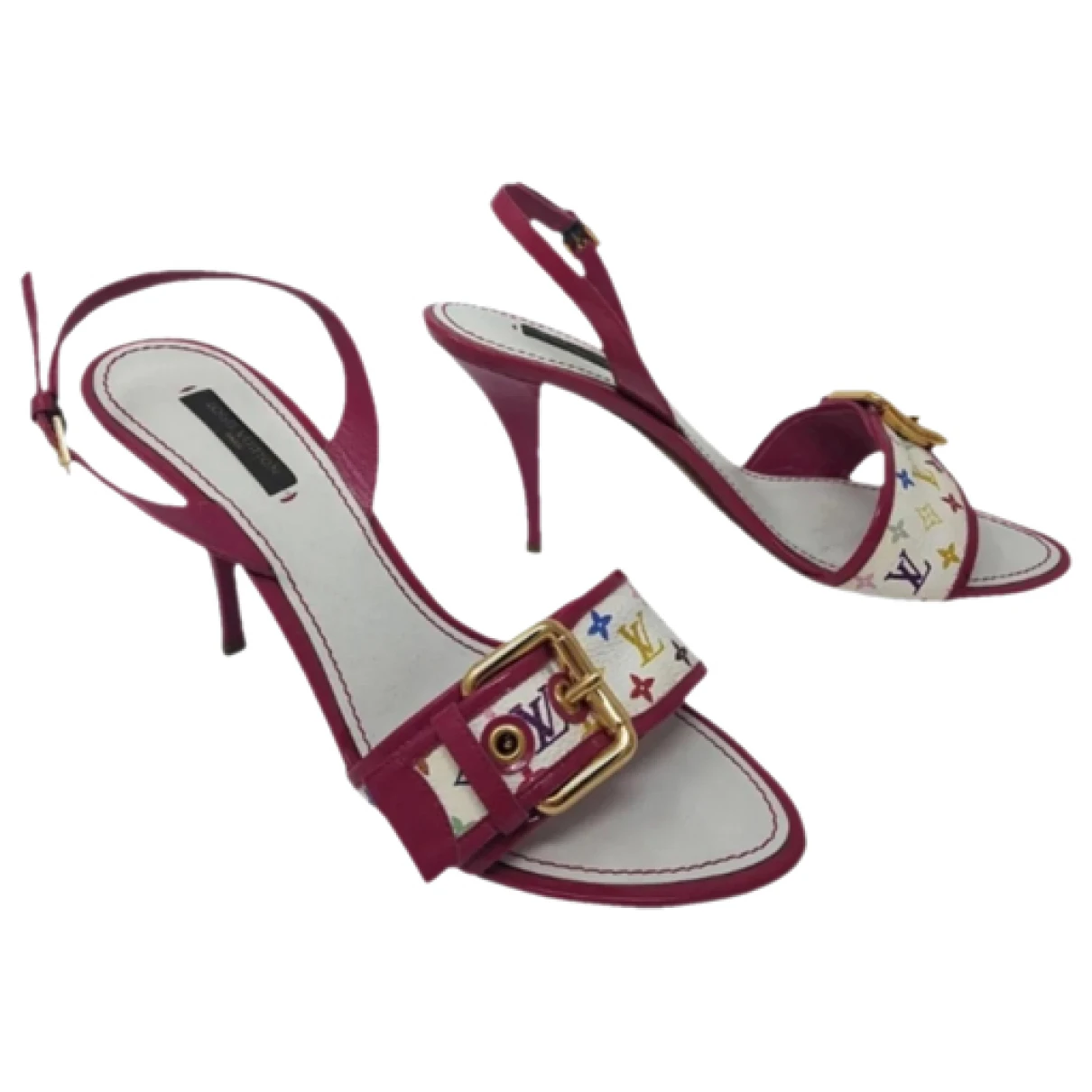 Pre-owned Louis Vuitton Leather Sandal In Burgundy