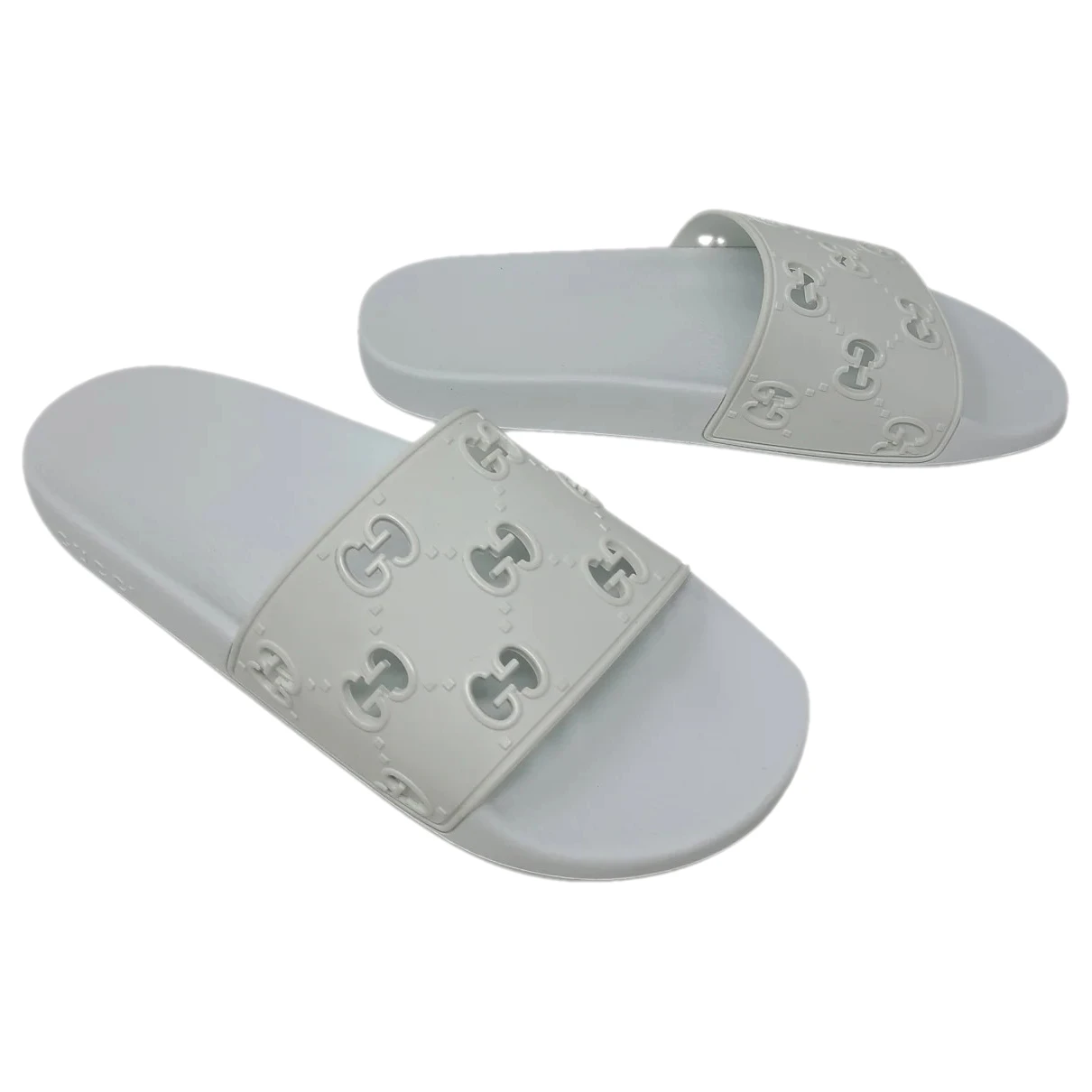Pre-owned Gucci Double G Sandal In White