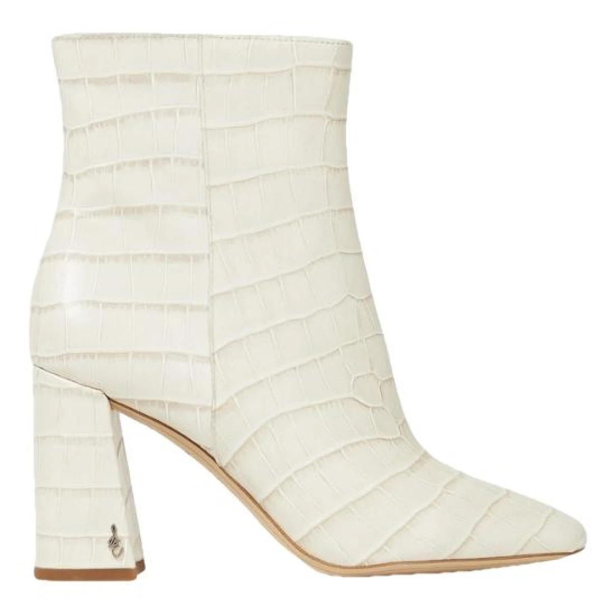 Pre-owned Sam Edelman Leather Ankle Boots In White