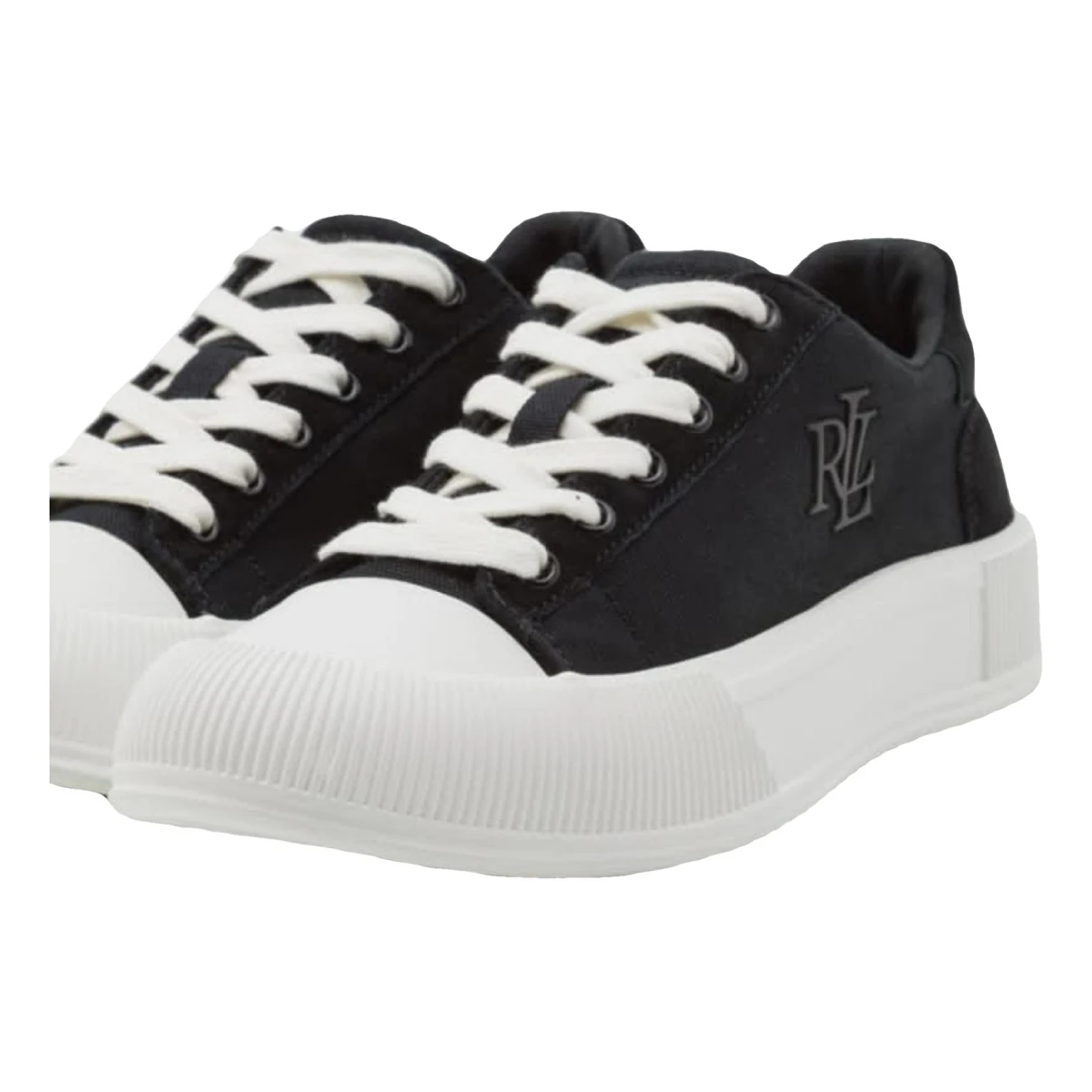 Pre-owned Ralph Lauren Cloth Low Trainers In Black