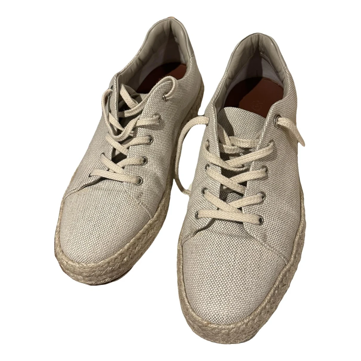 Pre-owned Loro Piana Cloth Trainers In Beige