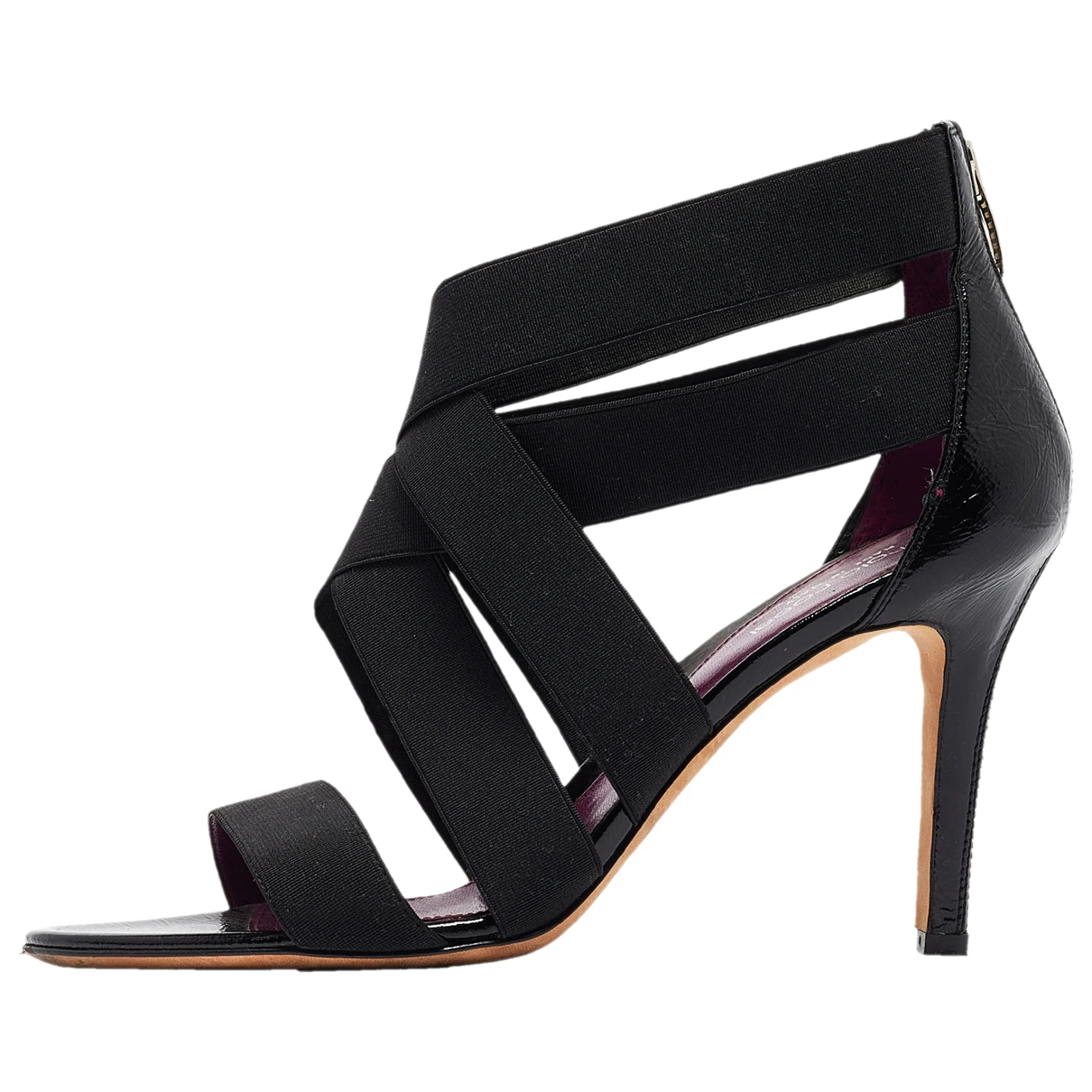Pre-owned Sergio Rossi Patent Leather Sandal In Black