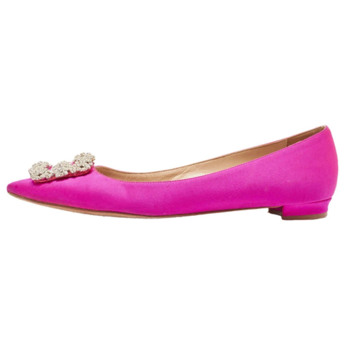 Pre-owned Manolo Blahnik Cloth Flats In Pink