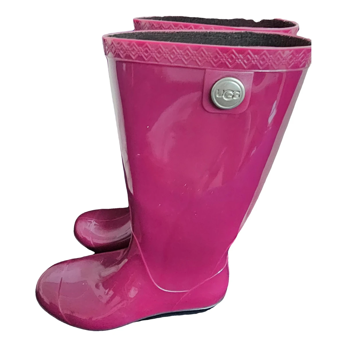 Pre-owned Ugg Wellington Boots In Purple
