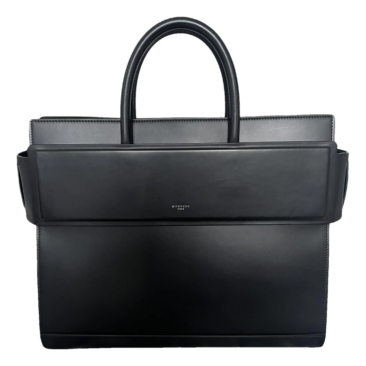 Pre-owned Givenchy Horizon Leather Handbag In Black