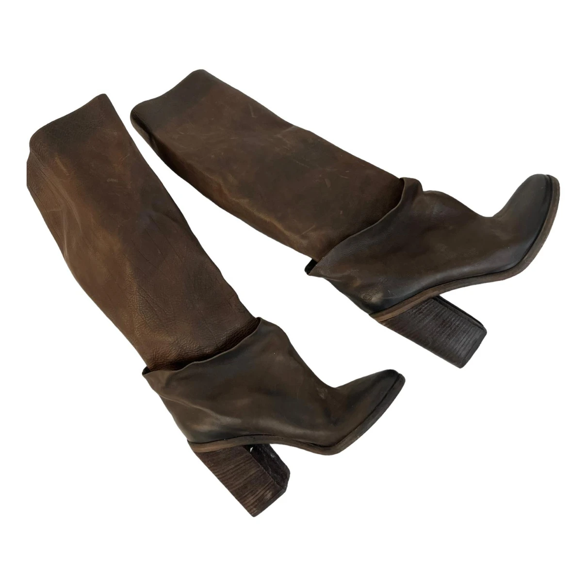 Pre-owned Marsèll Leather Riding Boots In Brown