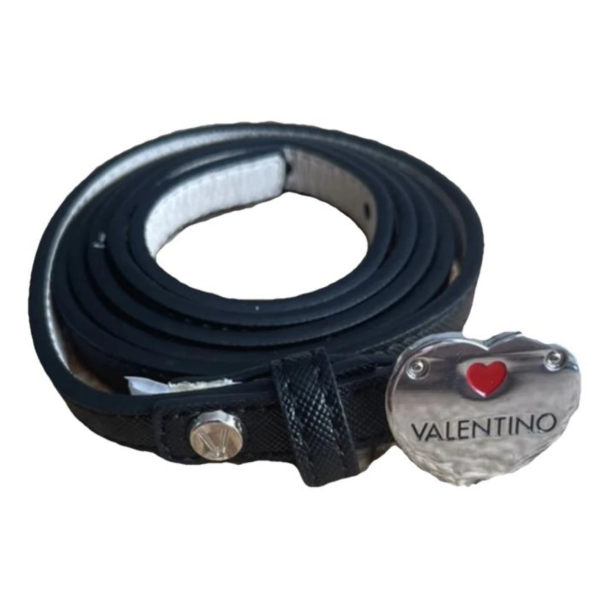 Pre-owned Valentino By Mario Valentino Leather Belt In Black
