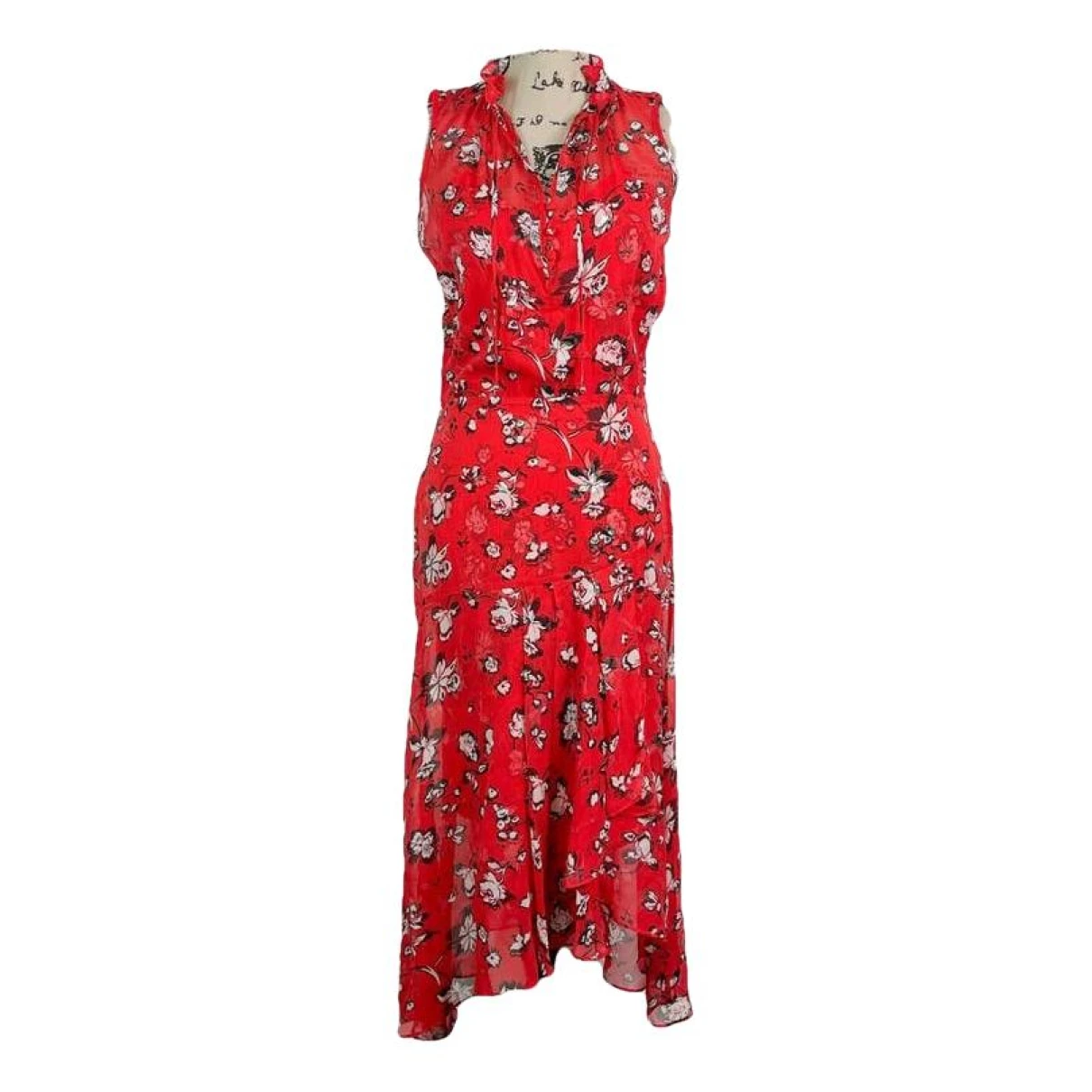 Pre-owned Veronica Beard Silk Mid-length Dress In Red