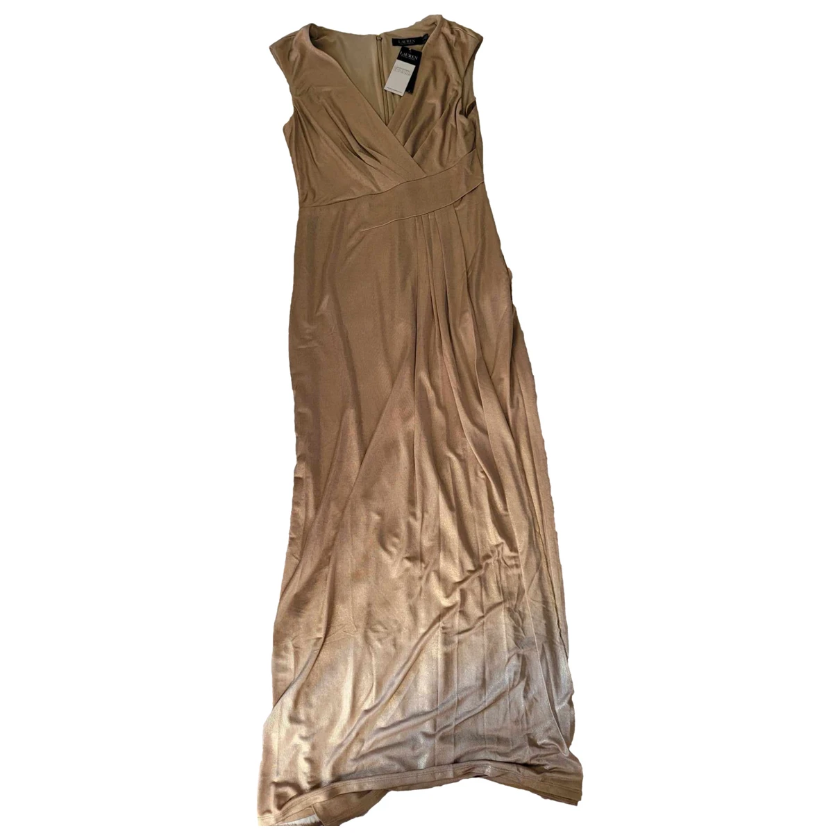 Pre-owned Lauren Ralph Lauren Maxi Dress In Gold