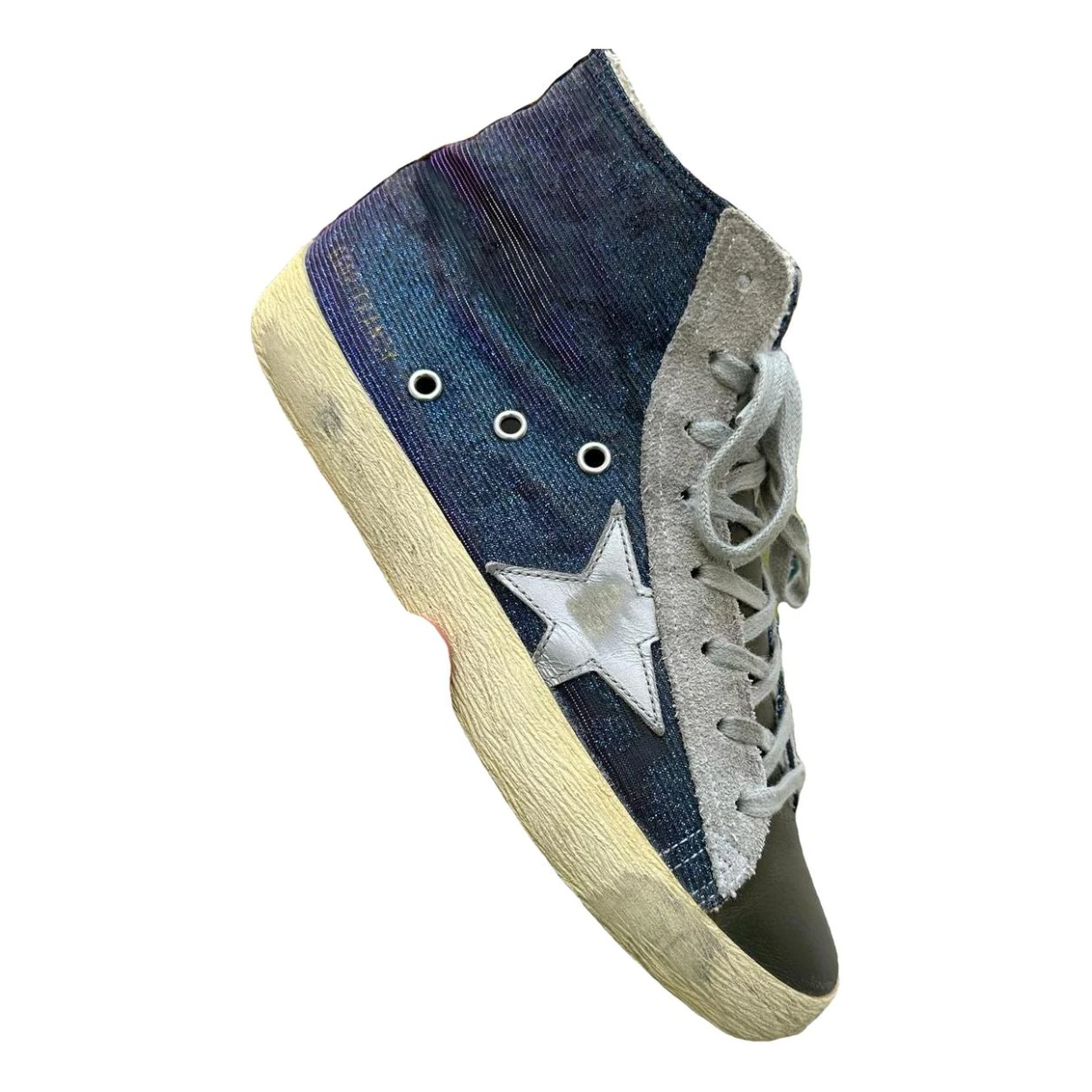 Pre-owned Golden Goose Francy Leather Trainers In Blue