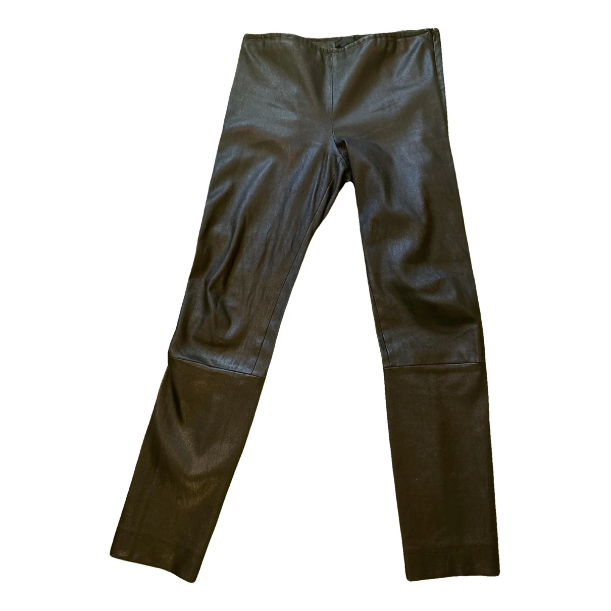 Pre-owned The Row Leather Slim Pants In Black