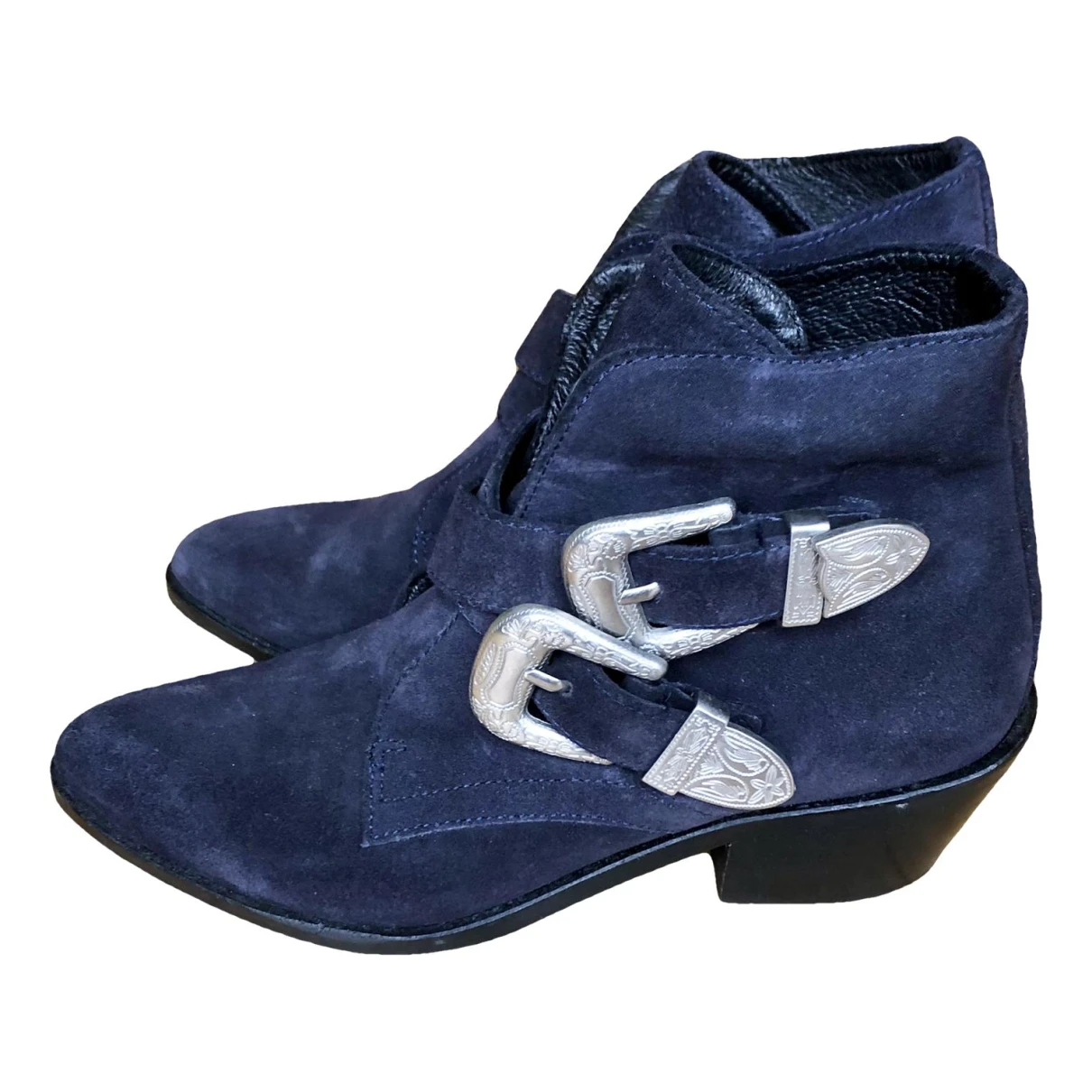 Pre-owned Bimba Y Lola Buckled Boots In Navy