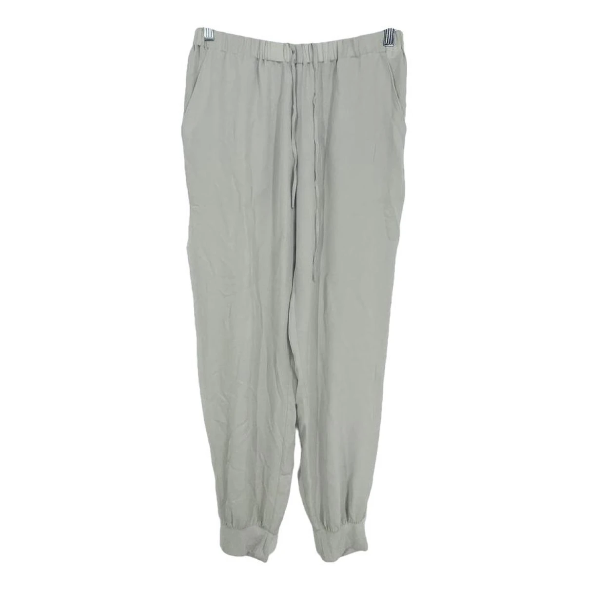 Pre-owned Theory Silk Trousers In Grey
