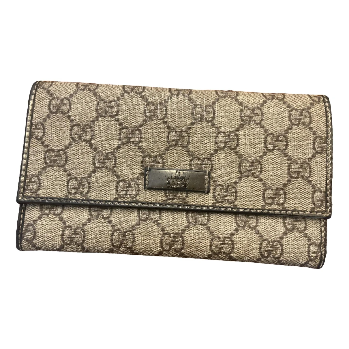 Pre-owned Gucci Cloth Wallet In Beige