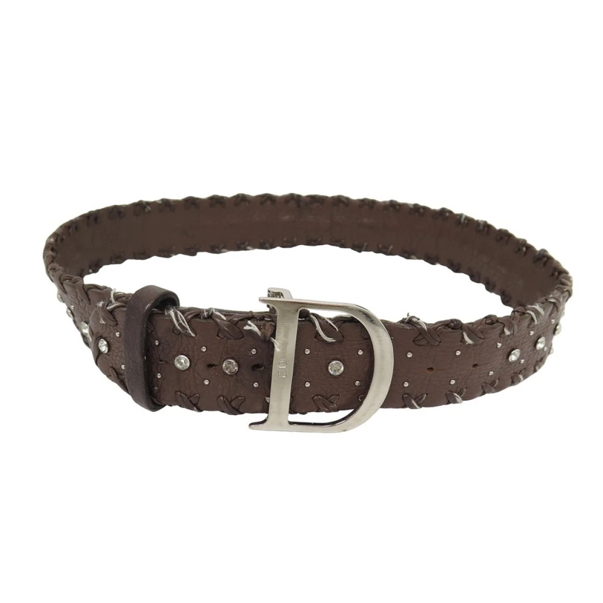 Pre-owned Dior Leather Belt In Brown