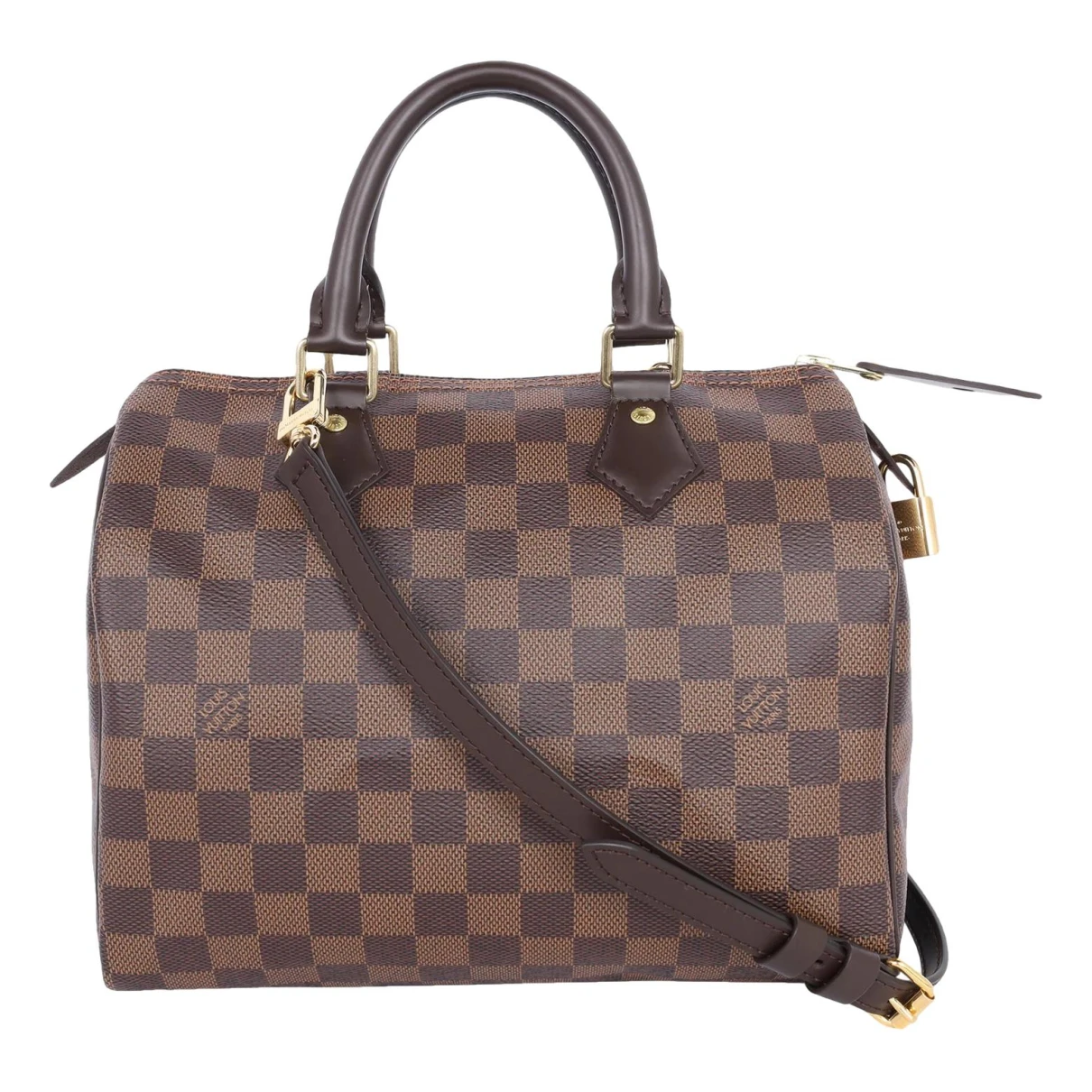 Pre-owned Louis Vuitton Speedy Leather Satchel In Brown