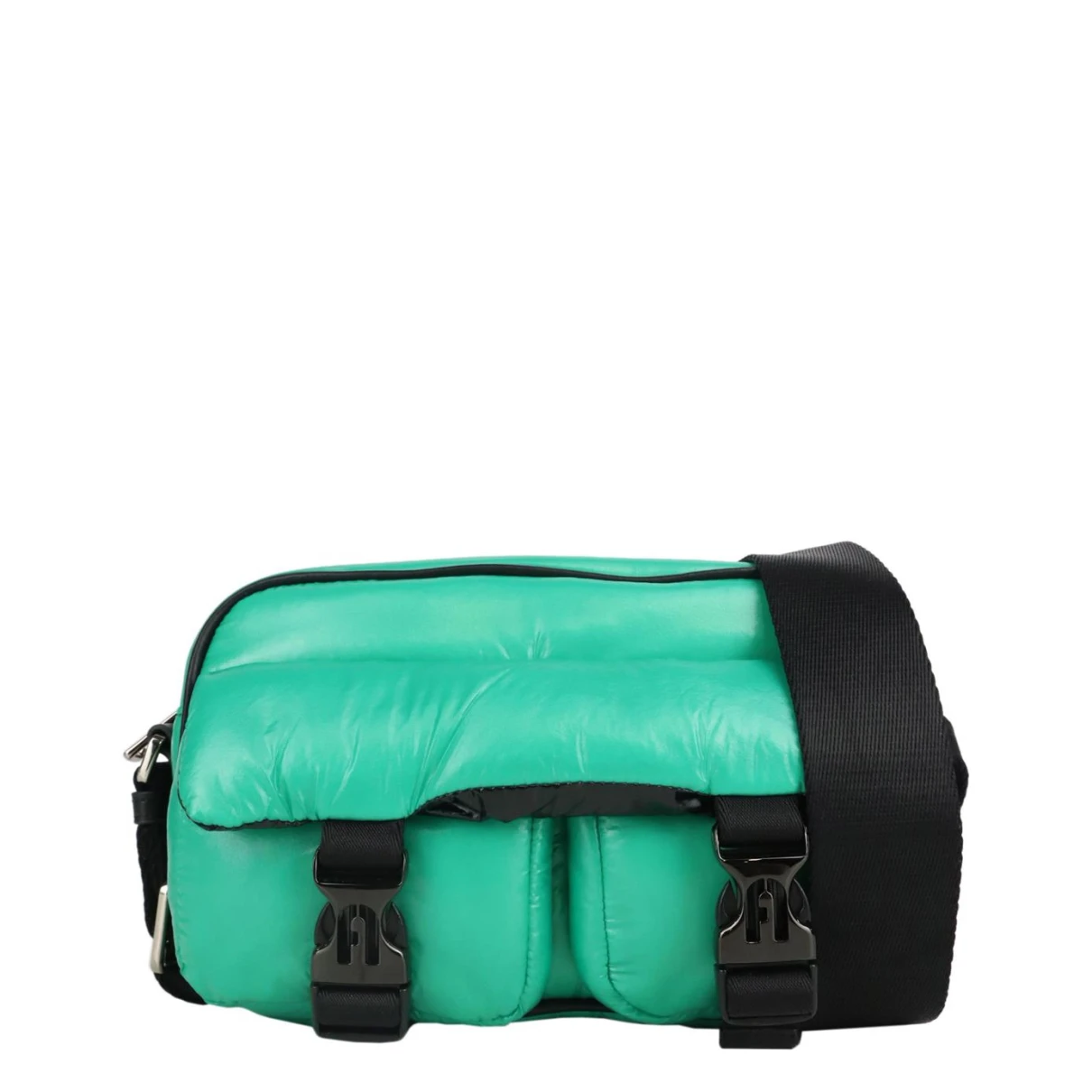 Pre-owned Furla Cloth Crossbody Bag In Green