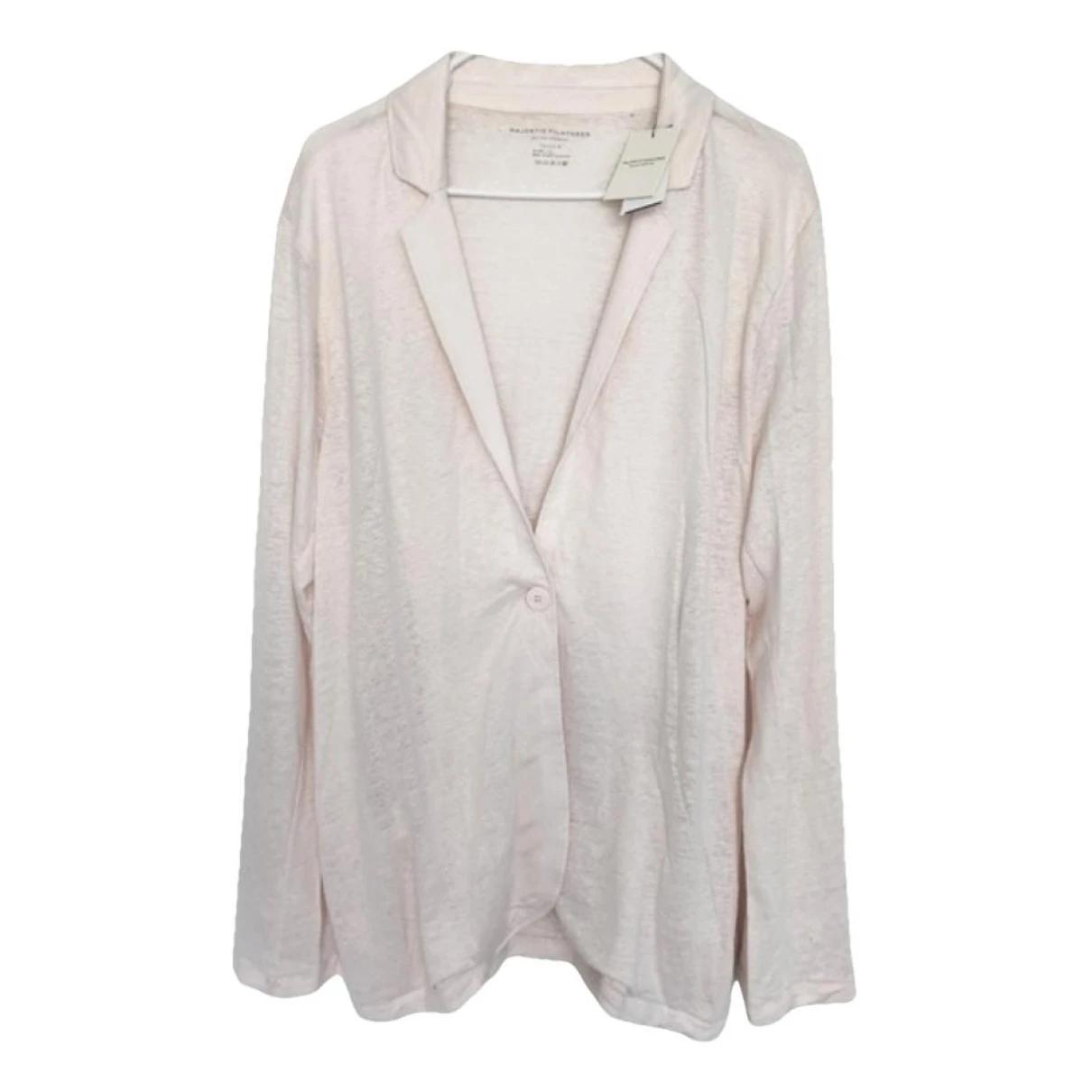 Pre-owned Majestic Linen Cardigan In Pink