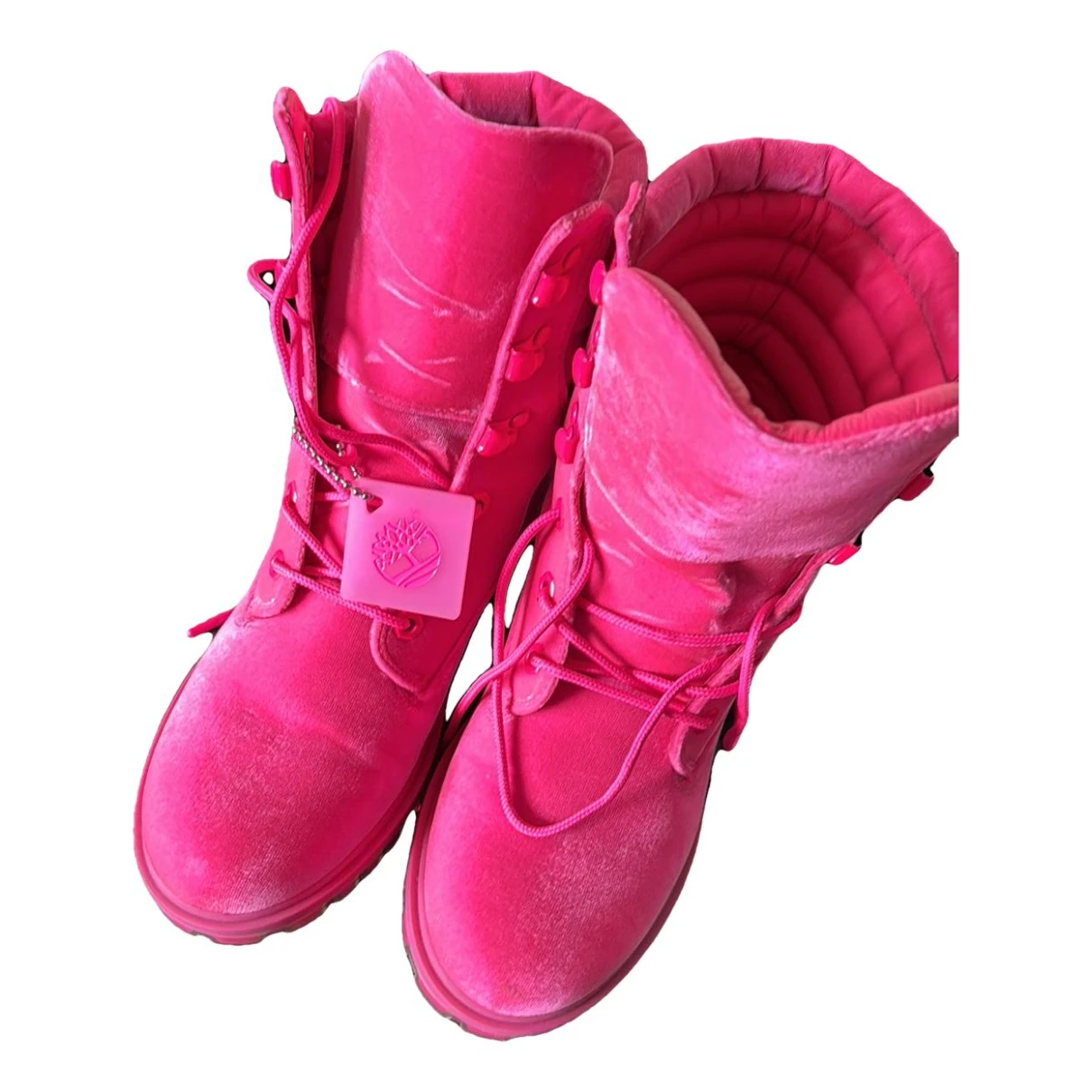 Pre-owned Jimmy Choo Velvet Boots In Pink