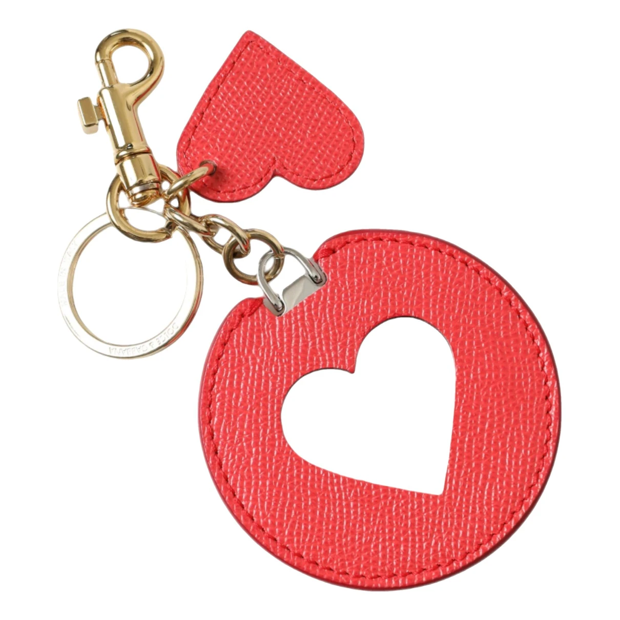 Pre-owned Dolce & Gabbana Leather Key Ring In Red
