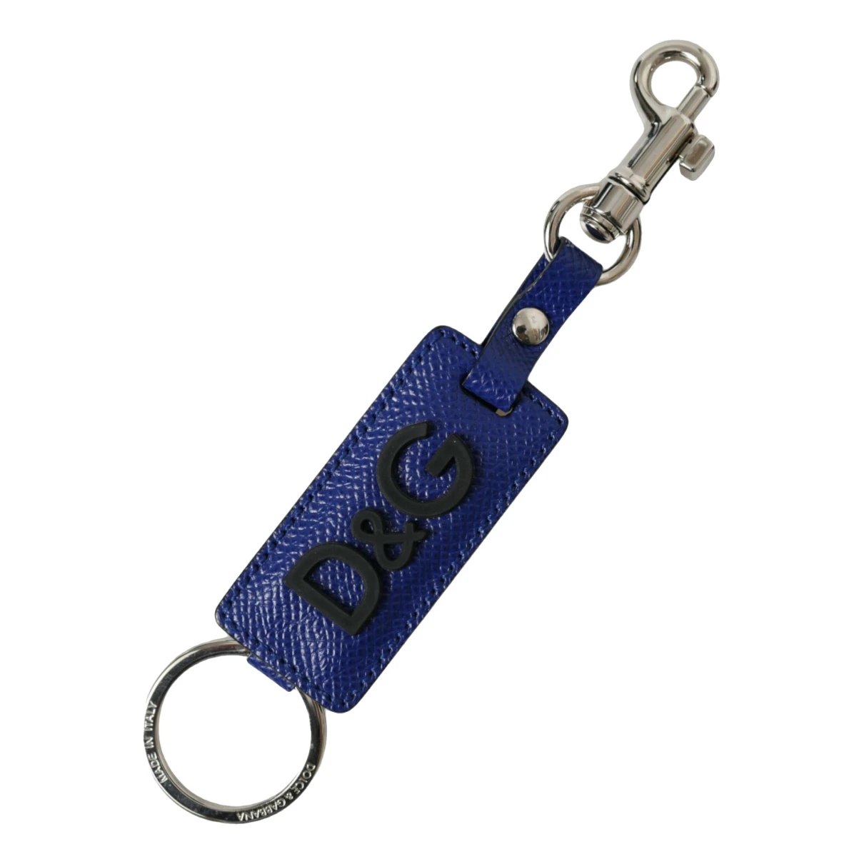 Pre-owned Dolce & Gabbana Leather Key Ring In Blue
