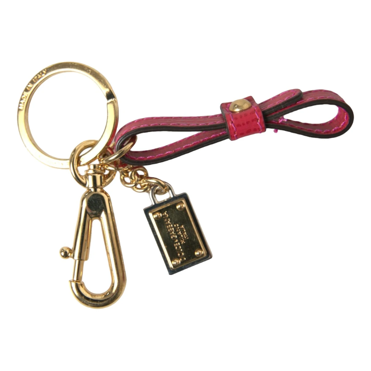 Pre-owned Dolce & Gabbana Leather Key Ring In Red